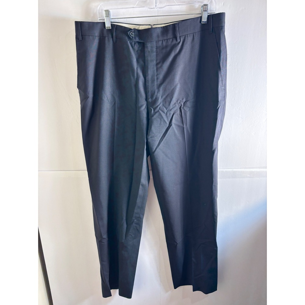Corneliani ID Mens Navy Blue Super Fine Virgin Wool Dress Pants W36 Made Italy